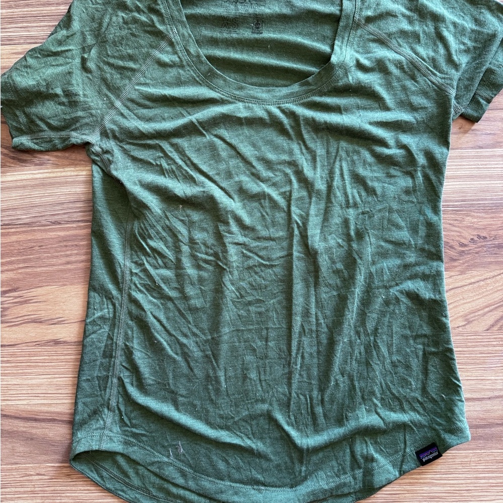 Patagonia Forest Green Capilene Short Sleeve Tee